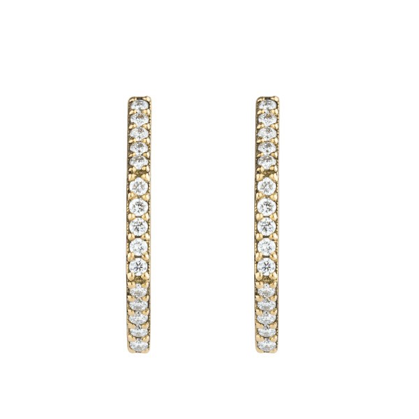 Lepage Octo yellow gold and diamonds hoop earrings 
