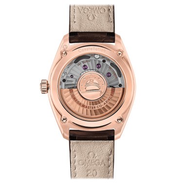 Montre Omega Constellation Globemaster Co-Axial Master Chronometer or rouge bracelet cuir chocolat 39 mm
