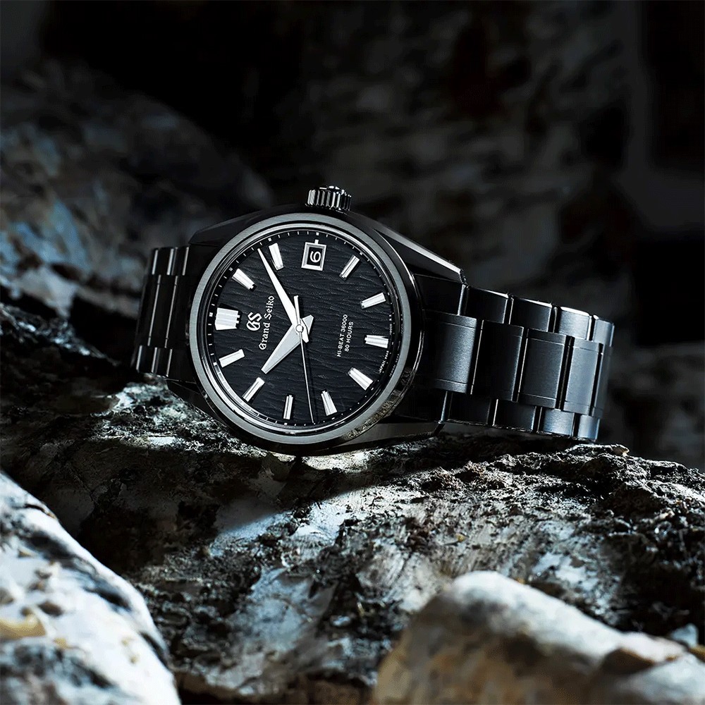 Montre Grand Seiko Evolution 9 "Night Birch" Hi-Beats automatique cadran blanc bracelet titane 40 mm
