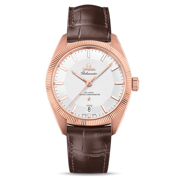 Montre Omega Constellation Globemaster Co-Axial Master Chronometer or rouge bracelet cuir chocolat 39 mm 130.53.39.21.02.001