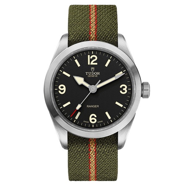 Tudor Ranger automatic watch black dial green fabric strap 39 mm M79950-0003