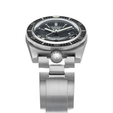 Montre ZRC Grands Fonds 300 Réédition Série 3 cadran noir bracelet acier 38 mm