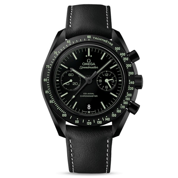 Montre Omega Speedmaster Dark Side of The Moon Pitch Black automatique Co-Axial bracelet cuir noir 44,25 mm