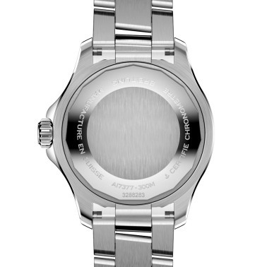 Breitling Superocean automatic watch orange dial steel bracelet 36 mm