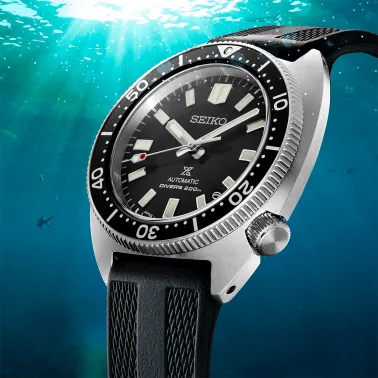 Seiko Prospex Diver's 1968 Turtle Origin automatic black dial silicone strap 41 mm