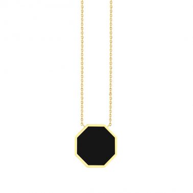 Lepage Octo long necklace in yellow gold and onyx
