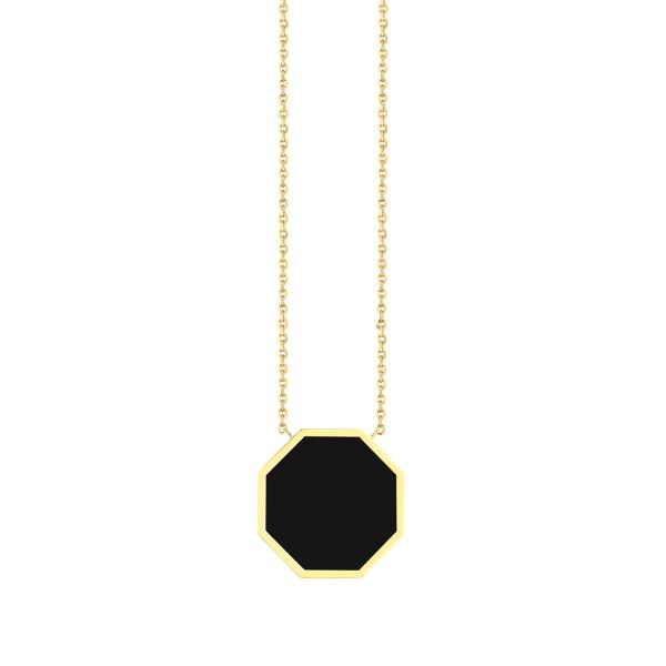 Lepage Octo long necklace in yellow gold and onyx