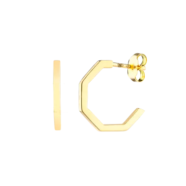 Lepage Octo yellow gold hoop earrings 