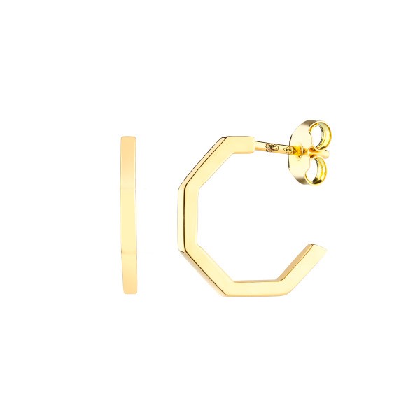 Lepage Octo yellow gold hoop earrings 