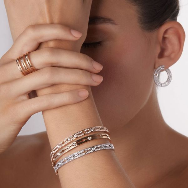 Pulse dinh van large ring in rose gold and diamond