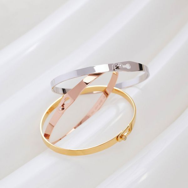 Bracelet Dinh Van Serrure en or blanc et diamant