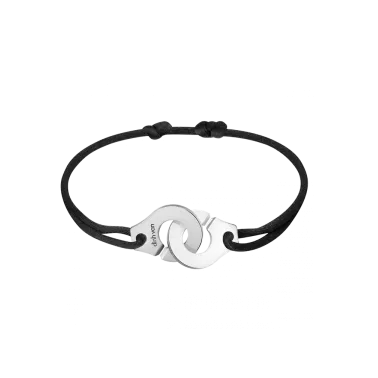 Bracelet Dinh Van Menottes R15 en argent sur cordon 341 144