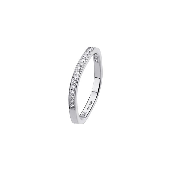 Alliance dinh van carrée 2 mm en or blanc et diamants 201222