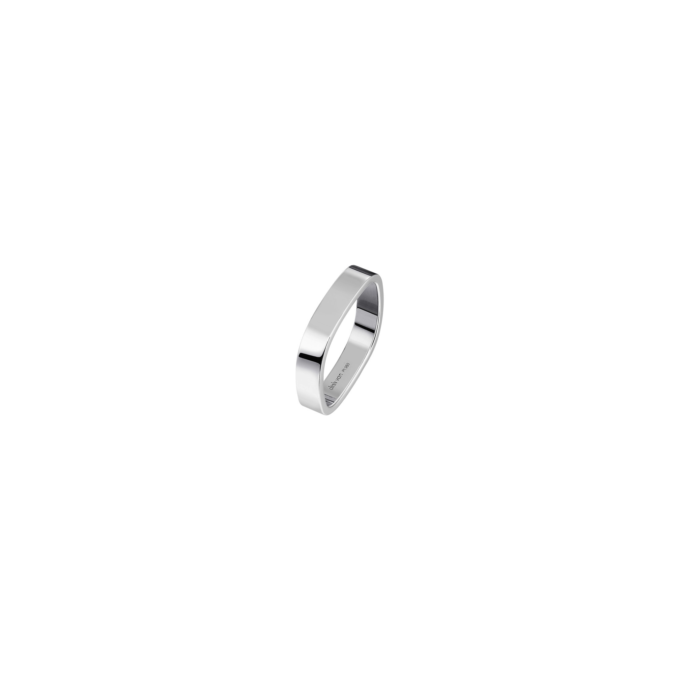 Dinh van mm square wedding ring in platinium Lepage