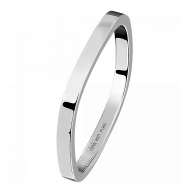 Alliance dinh van carrée 2 mm en platine 236309