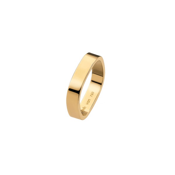 Dinh van 4 mm square wedding ring in yellow gold