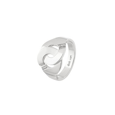 Bague dinh van Menottes R12 en or blanc et diamants 267212