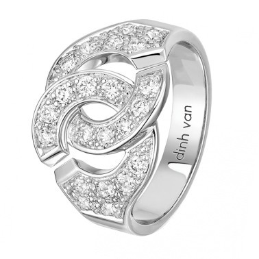 Bague dinh van Menottes R12 en or blanc et pavage diamants 267104