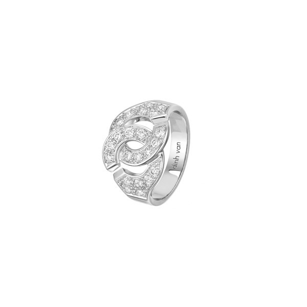 Bague dinh van Menottes R12 en or blanc et pavage diamants 267104