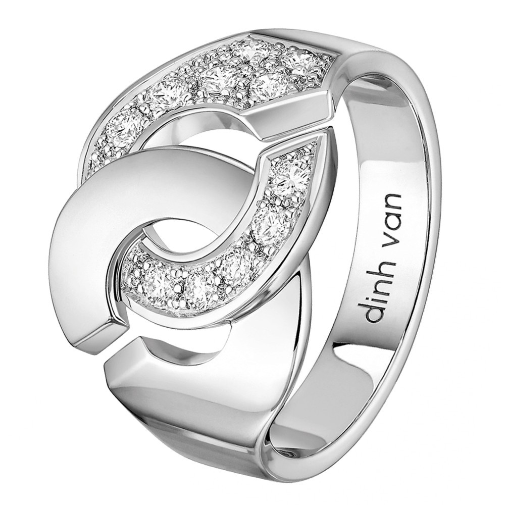 Menottes dinh van R12 ring in white gold and diamonds LEPAGE
