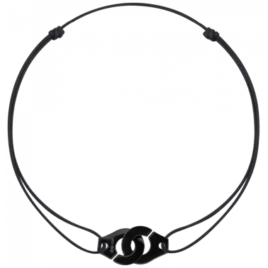 Collier dinh van Menottes R15 en titane sur cordon 641148