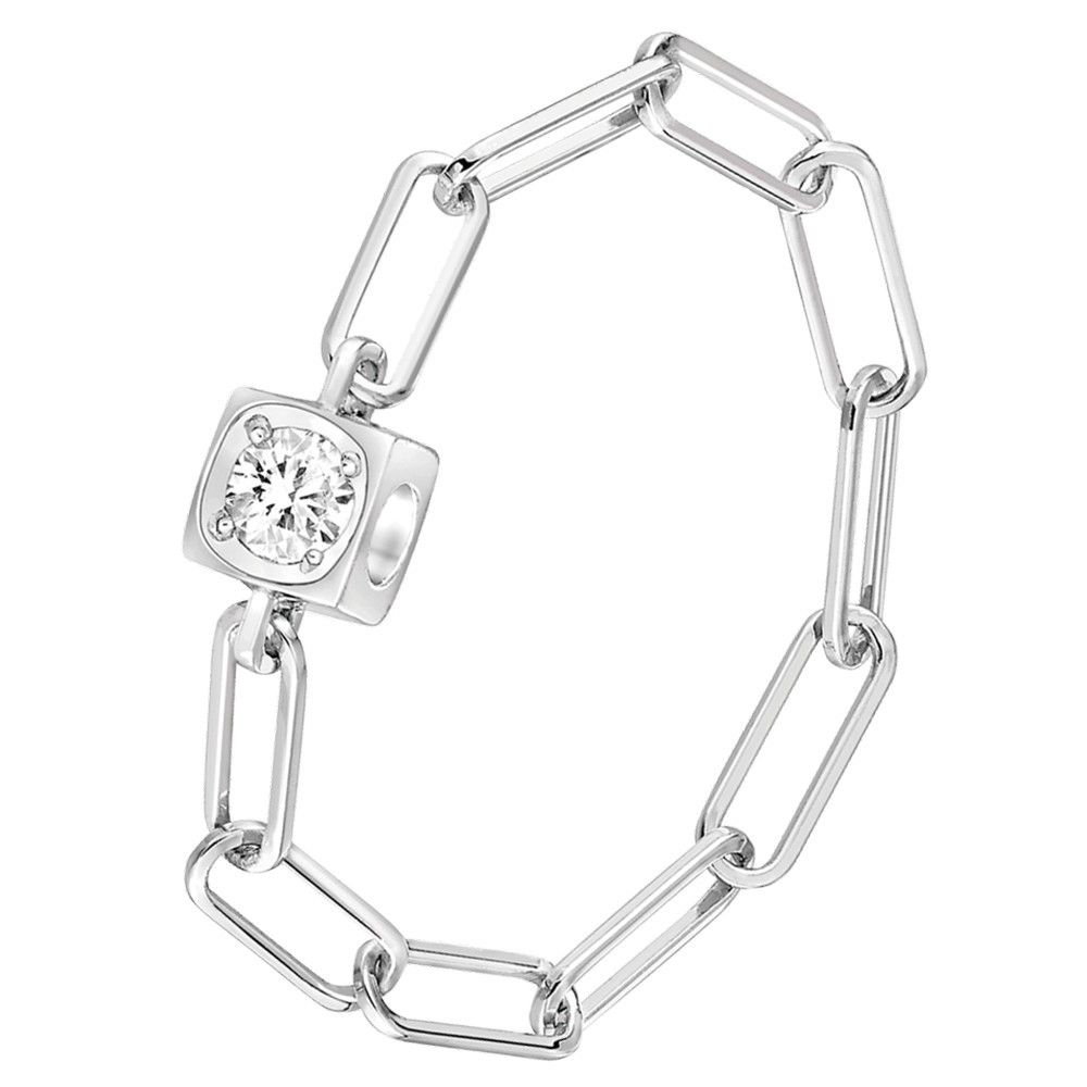 Bague dinh van Le Cube Diamant or blanc diamants LEPAGE