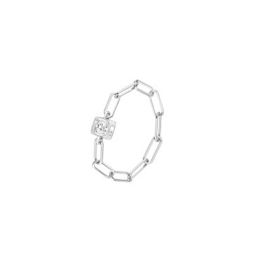 Bague dinh van Le Cube Diamant en or blanc et diamants sur chaîne 208422