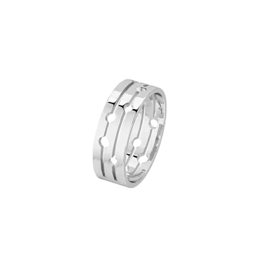 Bague dinh van Pulse moyen modèle en or blanc 228202