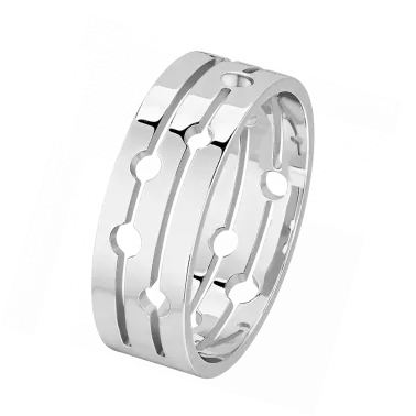 Bague dinh van Pulse moyen modèle en or blanc 228202