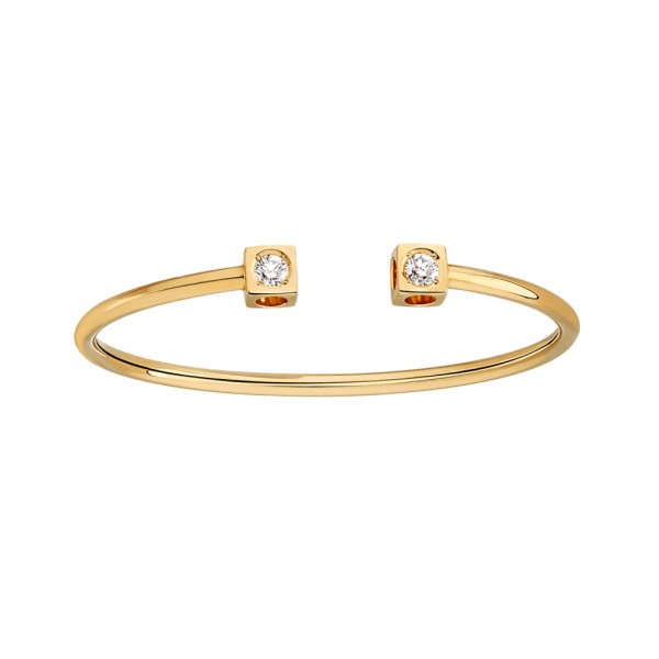 Bracelet dinh van Le Cube Diamant grand modèle en or jaune et diamants 308701