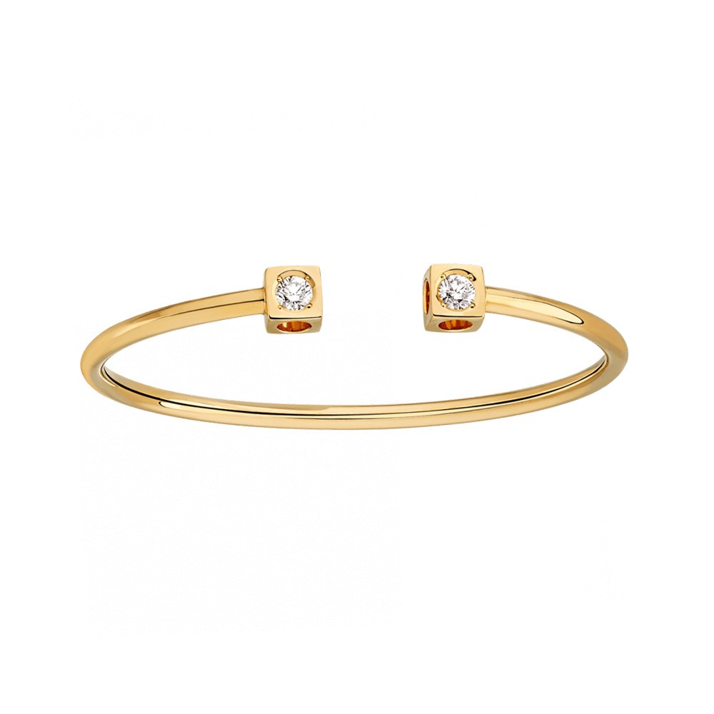 dinh van Le Cube Diamant bracelet large model in yellow gold and
