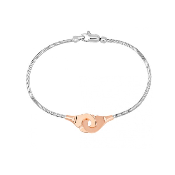 Menottes dinh van R10 bracelet in rose gold and silver LEPAGE