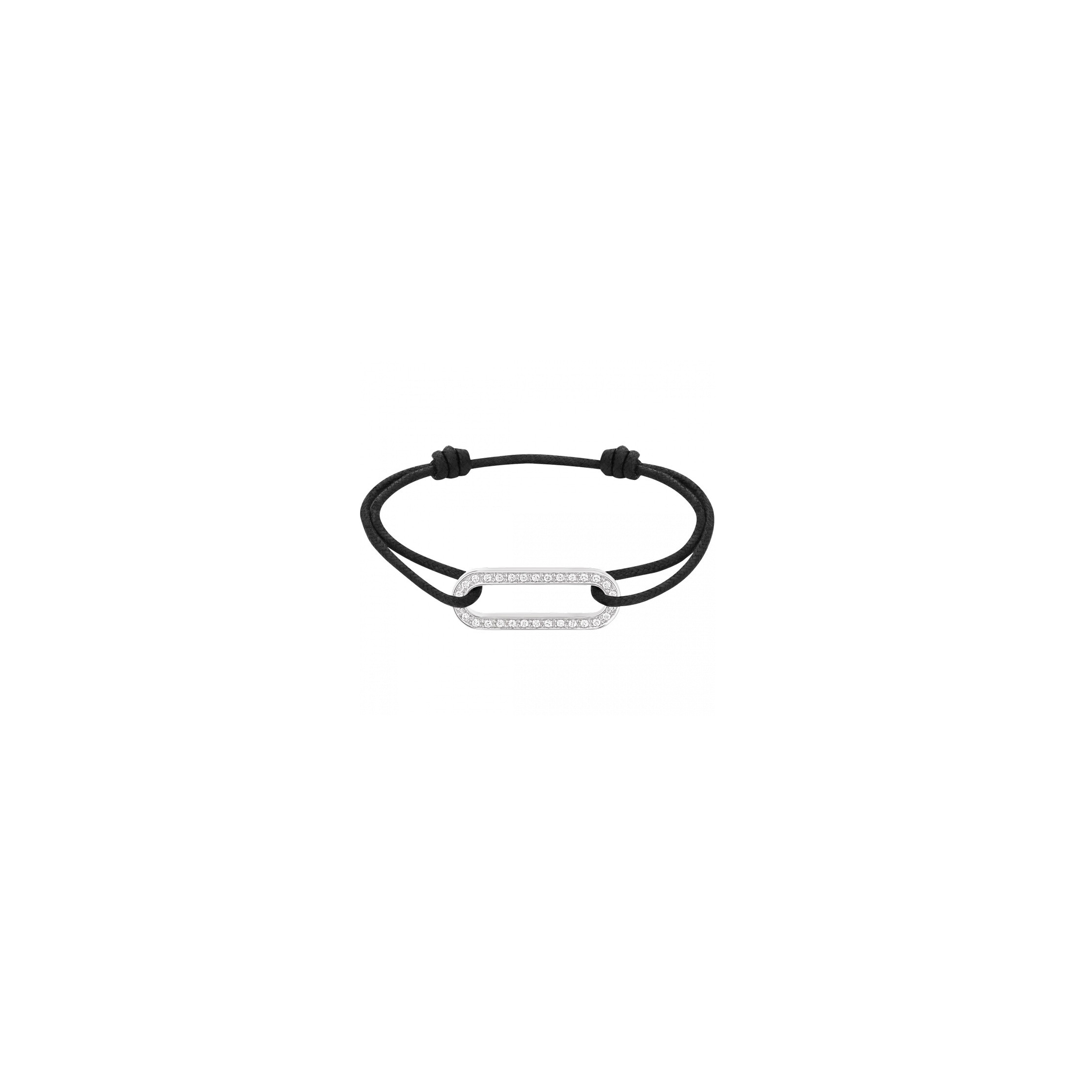 dinh van Maillon L bracelet in white gold and diamonds on cord LEPAGE