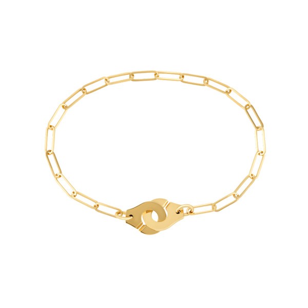 Bracelet dinh van Menottes R10 en or jaune sur chaîne