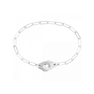 Bracelet dinh van Menottes R10 en or blanc sur chaîne 368105