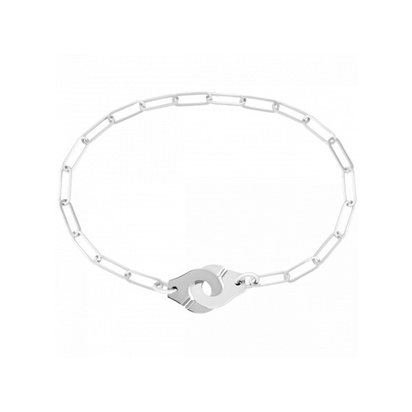 Bracelet dinh van Menottes R10 en or blanc sur chaîne 368105