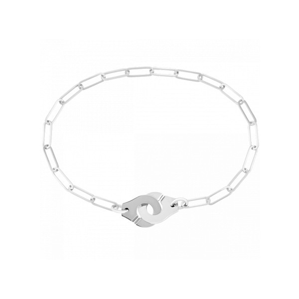 Bracelet dinh van Menottes R10 en or blanc sur chaîne