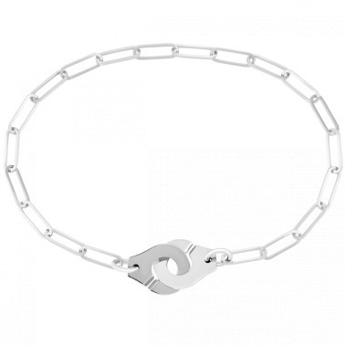 Bracelet dinh van Menottes R10 en or blanc sur chaîne 368105
