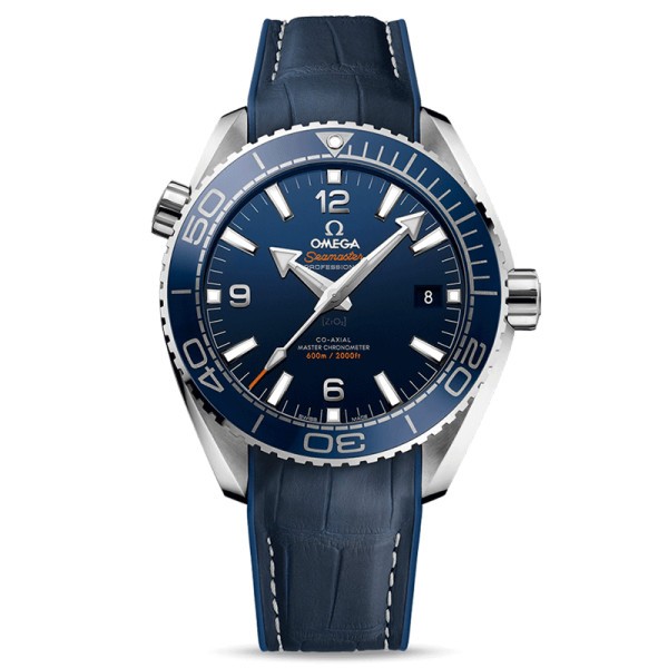 Montre Omega Seamaster Planet Ocean 600m Co-Axial Master Chronometer cadran bleu bracelet cuir bleu 43,5 mm - SOLDAT PL