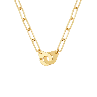 Collier dinh van Menottes R15 en or jaune sur chaîne