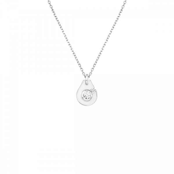 Collier dinh van Menottes R8 en or blanc et diamant 667112