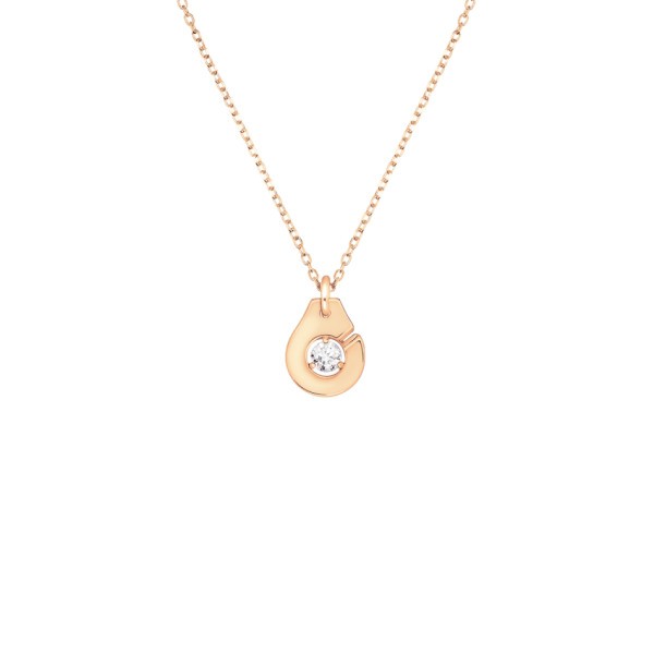 Collier dinh van Menottes R8 en or rose et diamant 667115