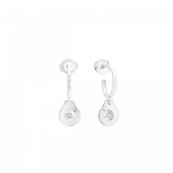 Créoles dinh van Menottes R8 en or blanc et diamants 867812