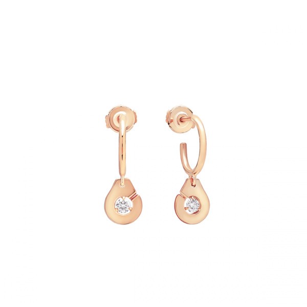 Créoles dinh van Menottes R8 en or rose et diamants 867815