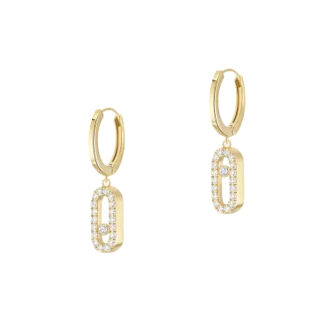 Créoles Messika Move Uno en or jaune et diamants