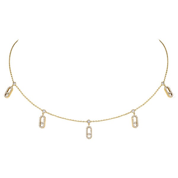 Choker Messika Move Uno Pampille pavé en or jaune et diamants 12150J