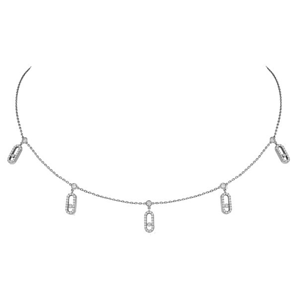 Choker Messika Move Uno Pampille pavé en or blanc et diamants 12150G