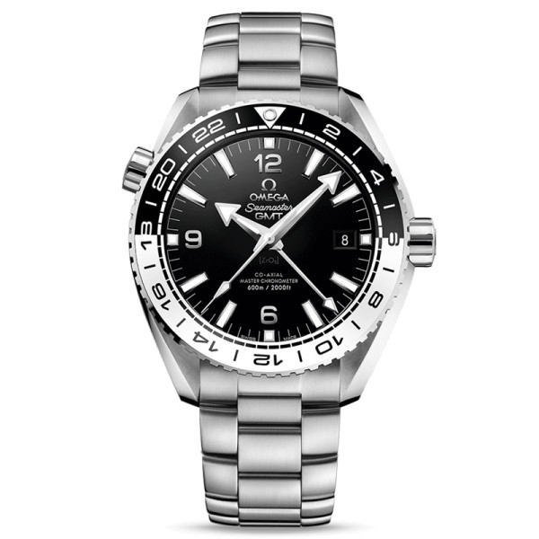 Montre Omega Seamaster Planet Ocean 600m Master Chronometer GMT cadran noir lunette céramique blanche et noire 43,5 mm - SOLDAT 