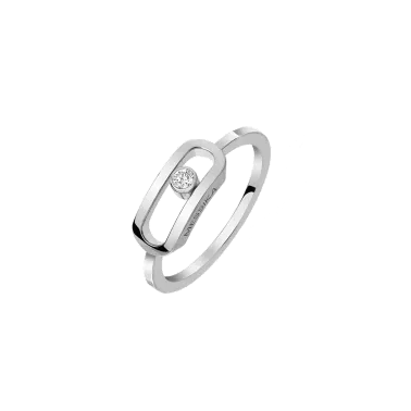 Bague Messika Move Uno grand modèle en or blanc et diamant 12390G