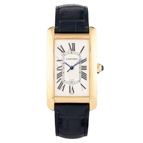 Montre Cartier Tank Americaine Ref : 1740 en or jaune automatique 27.0 x 45.0 mm